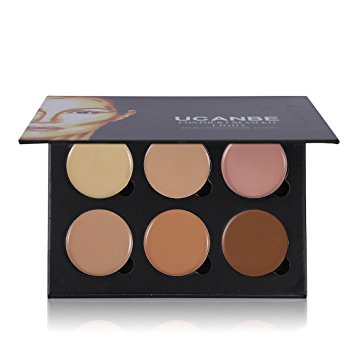 Ucanbe Cream Contour Kit - 6 Color Contouring Makeup and Highlighter Palette for Light Skin