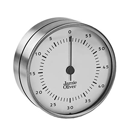 Jamie Oliver Kitchen Timer, Stainless Steel Silver, 7.9 x 7.9 x 3.3 cm