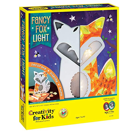 Creativity for Kids Fancy Fox Light Craft Kit - Makes 1 Light-Up Fox, Room Decor for Kids