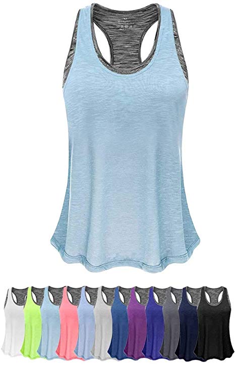 Women Tank Top with Built in Bra, Lightweight Yoga Camisole for Workout Gym Fitness