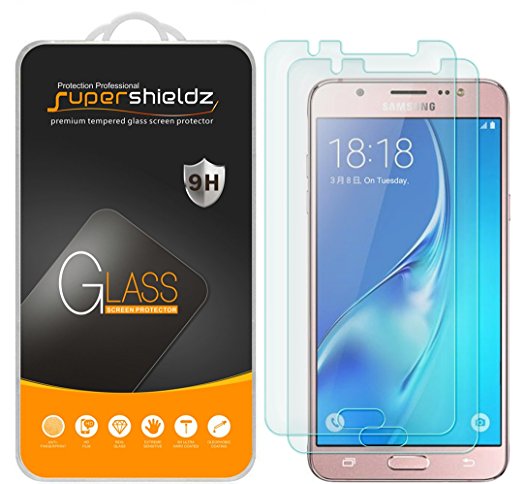 [2-Pack] Supershieldz For Samsung Galaxy J5 (2016 Version) Tempered Glass Screen Protector, Anti-Scratch, Anti-Fingerprint, Bubble Free, Lifetime Replacement Warranty