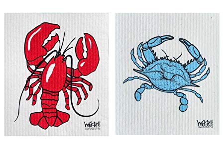 Wet-It! Swedish Dishcloth Set (Lobster Crab, Set of 2)