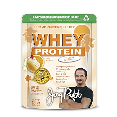 Jay Robb - Grass-Fed Whey Protein Isolate Powder, Outrageously Delicious, Tropical Dreamsicle, 23 Servings (24 oz)
