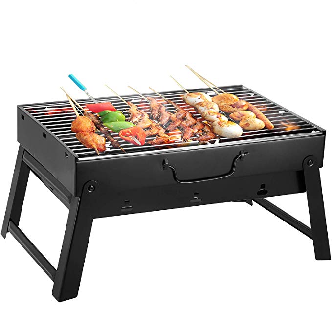 AGM BBQ Charcoal Grill, Folding Portable Lightweight Barbecue Grill Tools for Outdoor Grilling Cooking Camping Hiking Picnics Tailgating Backpacking Party