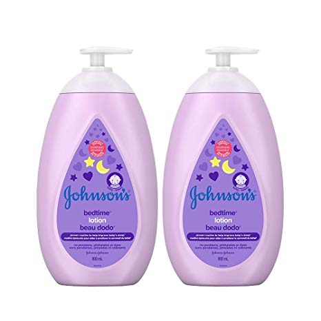 Johnson's Baby Bedtime Moisturizing Lotion and Cream for Dry Skin, 800ml