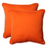 Pillow Perfect IndoorOutdoor Sundeck Corded Throw Pillow 185-Inch Orange Set of 2