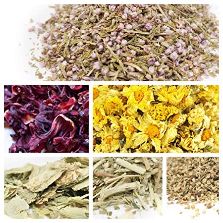 bMAKER- Edible & Kosher Certified Dried Flowers Sampler: Passion Flowers, Hibiscus, Elder, Heather, Hops and Chrysanthemum Flowers - Best for Culinary, and DIY Soap Making, Bath Bomb & Crafts