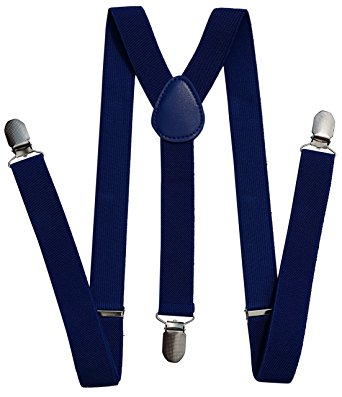Suspenders for Men, Women and Teens. Fashionable, Functional, 1-inch Wide Designer Solid Color Y-Back Clip Suspender by Alex Palaus Collection (TM)