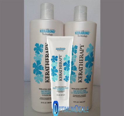 Keratin by Keratherapy Moisture Shampoo and Conditioner 32 oz ea  Deep Condit Masque 8 oz