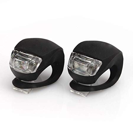1 Pair LED Bicycle Light VERY BRIGHT BIKE LED LIGHT mount at fork handlebar seat post Red and White FROG LIGHT by SIMPLE CYCLING