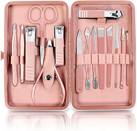 15-Piece Manicure Set for Women - Nail Clippers Stainless Steel Manicure Kit - Portable Travel Grooming Kit - Facial, Cuticle and Nail Care