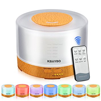 Essential Oil Diffuser Rcontrol Ultrasonic Humidifier Air Aroma with 4 Timer Settings 7 Color Changing LED Night for Home and Office