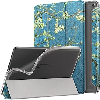 MoKo Case Fits All-new Amazon Kindle Fire HD 10 Tablet(13th Generation, 2023 Release)10.1",Soft TPU Frosted Colored Back Cover for Fire Tablet 10 2023 Slim Smart Shell,Auto Wake/Sleep, Apricot Blossom