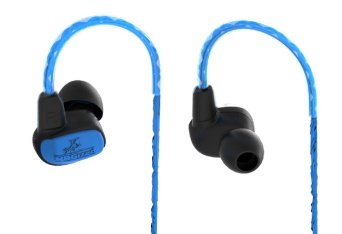 NRGized Sports Headphones with Memory Cables Detachable Cables In-line Controller and Microphone Blue