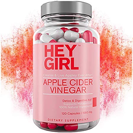 Apple Cider Vinegar Capsules - Great for Detox, Cleanse   Natural Weight Loss | Reduces Bloating and Aids Digestion to Keep Your Gut Happy by Hey Girl Nutrition