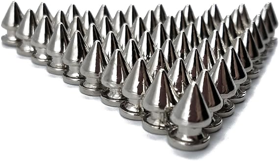 SamuRita Metal Style Mushroom Tree Spikes Leather Studs and Rivets for Crafts DIY Designs(100sets Silver)