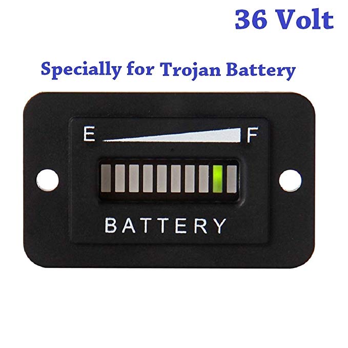 SEARON 36/48 Volt LED Battery Indicator Meter Gauge Made Specifically EZGO Golf Cart/Trojan Batteries