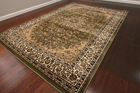 Feraghan/New City Traditional Isfahan Wool Persian Area Rug, 9 x 12'4, Sage Green