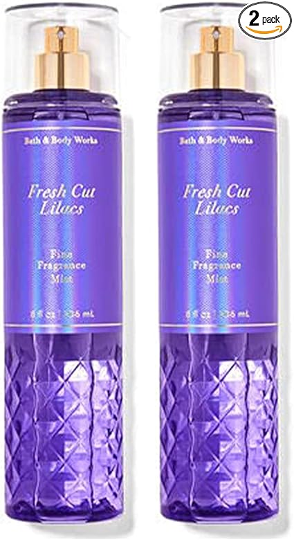 Bath and Body Works Fresh Cut Lilacs Fine Fragrance Mists Pack Of 2 8 oz. Bottles (Fresh Cut Lilacs)