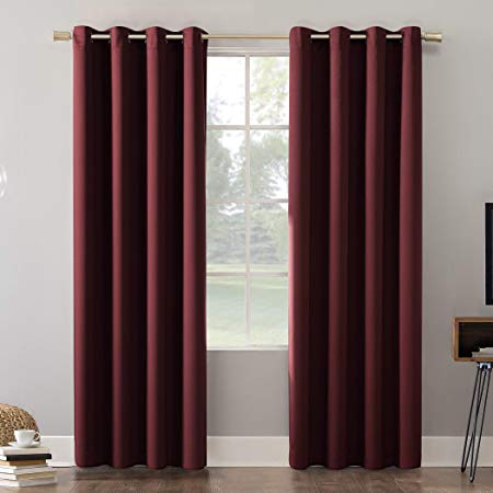 Sun Zero Oslo Theater Grade Extreme 100% Blackout Grommet Curtain Panel, 52" x 95", Wine