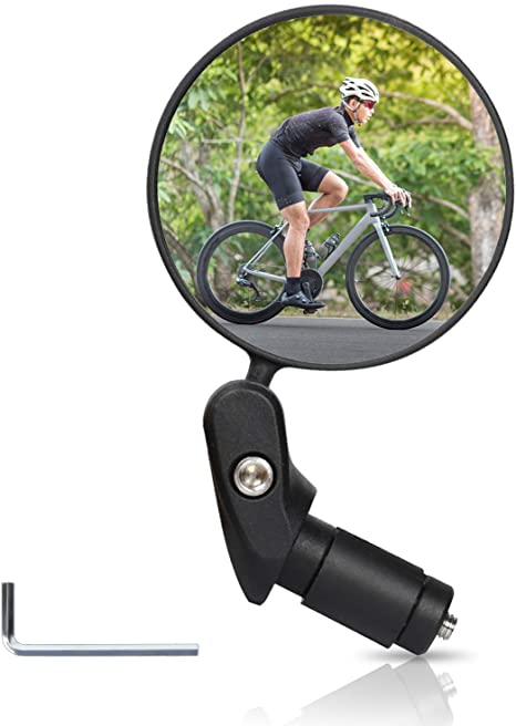 MOKA SFX Bike Mirror, HD Safety Bicycle Mirrors for Handlebars, Wide-Angle Bicycle Mirror with Adjustable Installation for Mountain Road Bike Mirror Handlebar Mount (Black)