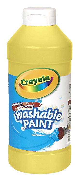 Crayola Yellow Washable Paint, Kids Painting Supplies, Paint Bottle, 16oz