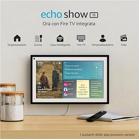 Echo Show 15   Telecomando | Schermo intelligente Full HD da 15,6” con Alexa e Fire TV integrata