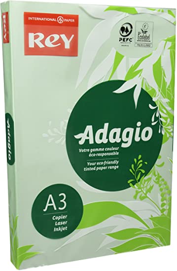 Rey Adagio A3 80gsm Green Paper - 1 Ream (500 Sheets)