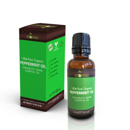 Best Peppermint Essential Oil By Sky Organics-100 Organic Pure Therapeutic Grade Peppermint Oil-For Diffusers Aromatherapy Massage Allergies Headaches -Aroma Scented Oil For Candles and Bath 1oz