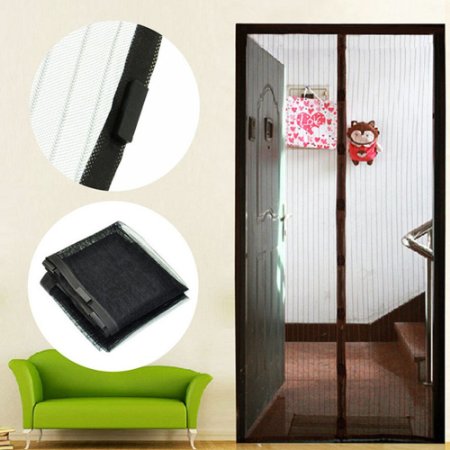 PYRUS Magnetic Screen Door Full Frame Close Automaticlly Mesh Curtain Keeps Bugs & Mosquitoes Out, Lets Cool Breeze In