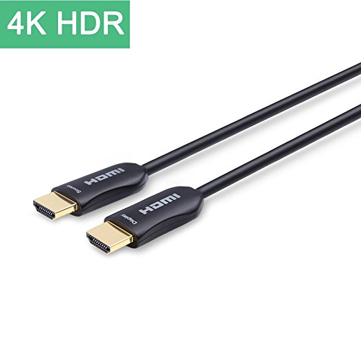 Fiber Optic HDMI Cable 4K 50ft - Ultra HD Fiber HDMI 2.0 Cable High Speed Support 18Gbps, HDR, 3D Subsampling 4:4:4/4:2:2/4:2:0 - Slim and Flexible