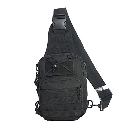 Tactical Sling Bag Cross Body Chest Rucksack Military Shoulder Pack EDC Molle Fly Fishing Packs for iPad Nylon Outdoor Camping Hiking Trekking Travel Daypack