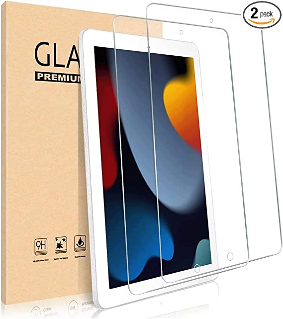 DUNNO Screen Protector [2-Pack] for iPad 10.2 (iPad 9th/8th/7th Generation, 2021/2020/2019 Release), Tempered Glass Ultra Thin, Anti-Scratch, Bubble Free, High Definition Vision