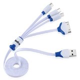 Vastar 33 Feet Lengthened Premium Quality 4 in 1 Multiple USB Charging Cable Adapter Connector with 8 Pin Lighting  30 Pin  Micro USB  Mini USB Ports for iPhone 6 6 Plus 5  5S  5C 4S 4 iPad 4 3 2 iPad Air iPad Mini iPod touch 5th Gen iPod Nano 7th Gen Galaxy S2 S3 S4 S5 HTC One M8 Nexus 5 and More