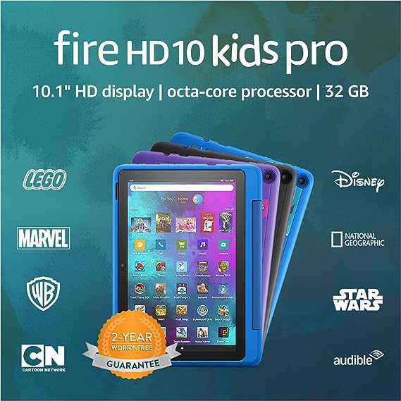 Amazon Fire HD 10 Kids Pro tablet, 10.1", 1080p Full HD, ages 6–12, 32 GB, (2021 release), named "Best Tablet for Big Kids" by Good Housekeeping, Intergalactic