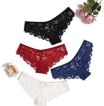 Avidlove Women Sexy Lace Panties Cheeky Hipster Underwear V-Shape Waistband Tangas