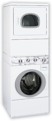 ATG50 27" Stacked Gas Washer/Dryer with 3.3 cu. ft. Washer 7.0 cu. ft. Dryer 8 Wash Cycles 3 Dry Cycles 500/650/1000 RPM Spin Speed and Centrally Located Controls in