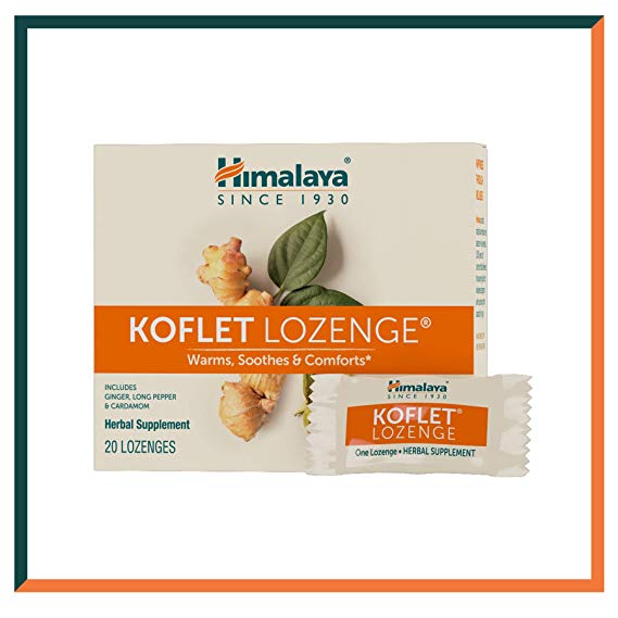 Himalaya Koflet Lozenges - Herbal Cough Drop with Ginger, Long Pepper and Cardamom - for Soothing Comfort - 130 mg, 20 Lozenges (Koflet (Natural Lozenges))