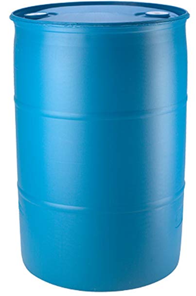 55 Gallon Blue Water Barrel | Solid Mold |2 Inch Bung Holes ONLY, Good for Long Term Use