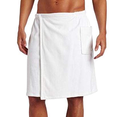 Terry Shower Bath Towels for Men, One Size, White Color