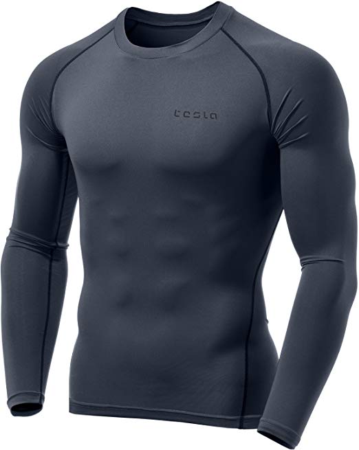 Tesla Men's Long Sleeve Baselayer Cool Dry Compression Top MUD11 Cool Mesh MUD71