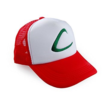Pokemon Ash Ketchum Baseball Snapback Cap Trainer Hat for Adult Embroidered (Red - Adjustable Style)