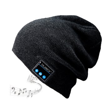 Blue ear® Wireless Bluetooth Beanie Outdoor Washable Wireless Music Knitted Hat Build in Stereo Speakers and MIC Headphone Headset Hands Free Call Answer - For Outdoor Sports Walking Running Hiking (Black BWH9)