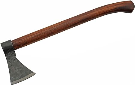 SZCO Supplies 16” Hand Forged Wood Handled Carbon Steel Viking Style Slavic Trade Axe,Brown,242603