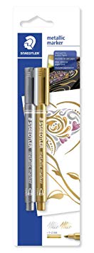 Staedtler 8323-SBK2 Metallic Marker - Pack of 2 (Gold/Silver)