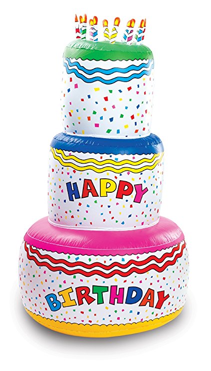 Fun Express Jumbo Happy Birthday Inflatable Birthday Cake Party Decoration