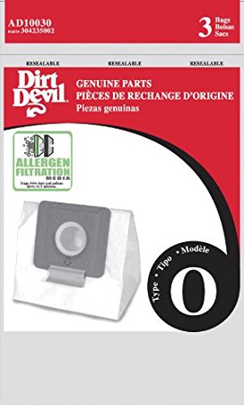 Dirt Devil Type O Allergen Vacuum Bags (3-Pack), AD10030