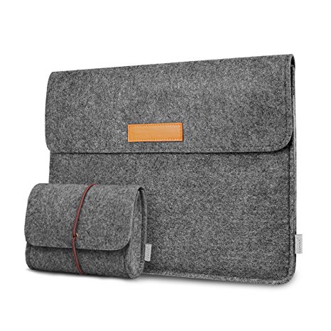 Inateck Laptop Sleeve for 15 Inch New MacBook Pro 2016 with Touch Bar and Touch ID (Model A1707), Dark Gray