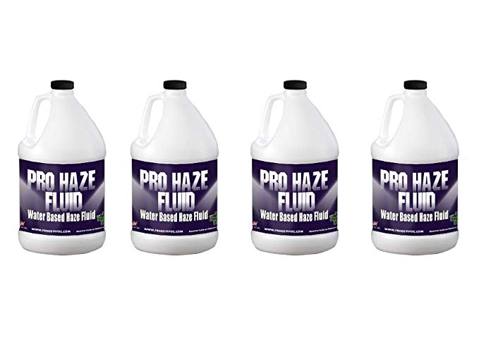 Froggys Fog - Pro Haze - High-Performance Haze Fluid for Hurricane Haze 2 and Fog Machines - Water Based Haze Fluid - 4 Gallons