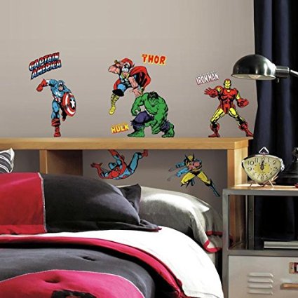 Roommates Rmk2328Scs Marvel Character Peel And Stick Wall Decals, 32 Count